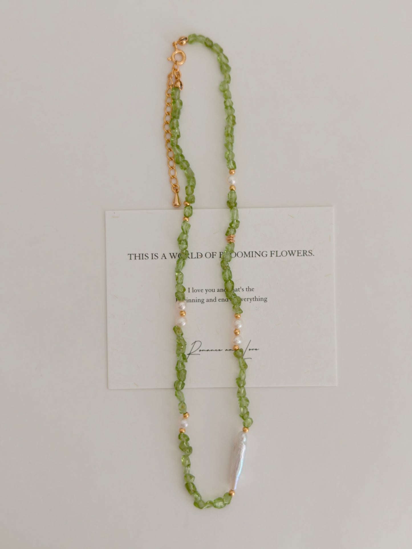 Peridot & Pearl Harmony Set – S925 Sterling Silver Necklace and Bracelet