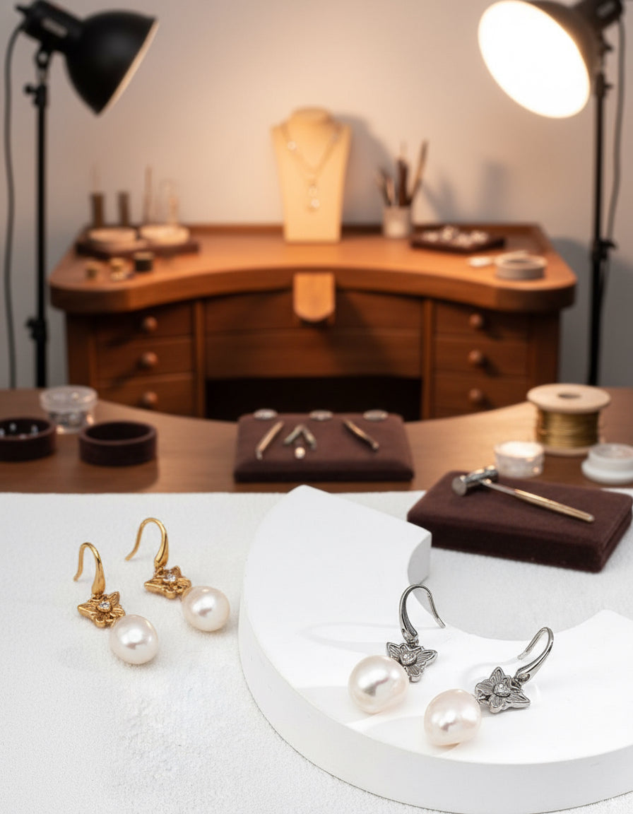 Vintage Pearl Drop Earrings | S925 Silver Baroque Pearl Jewelry