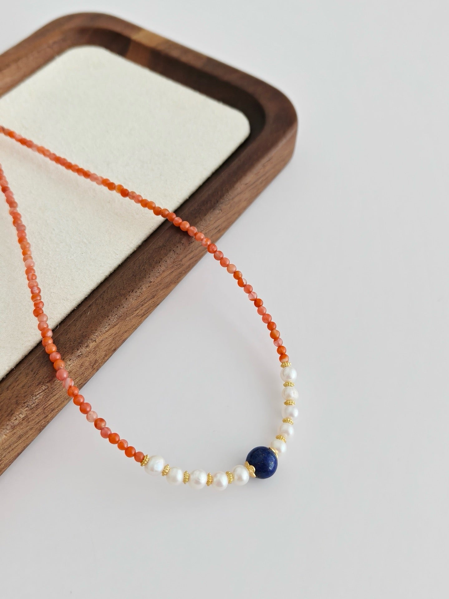 Fiery Elegance Carnelian & Pearl Jewelry Set