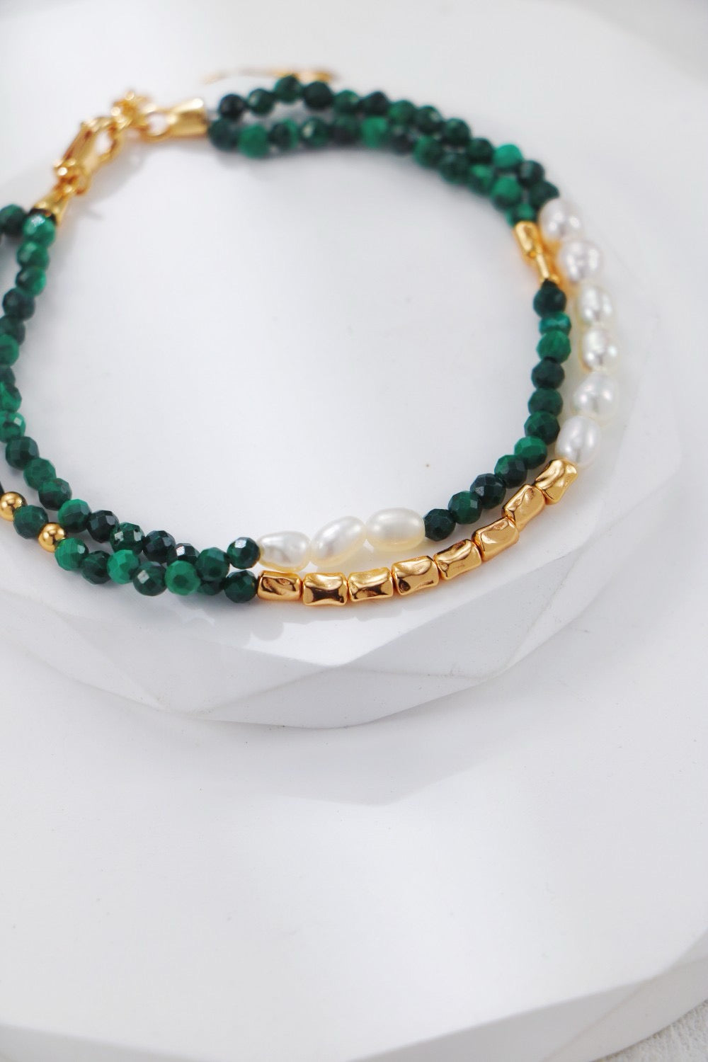 Double Strands Malachite Bracelet