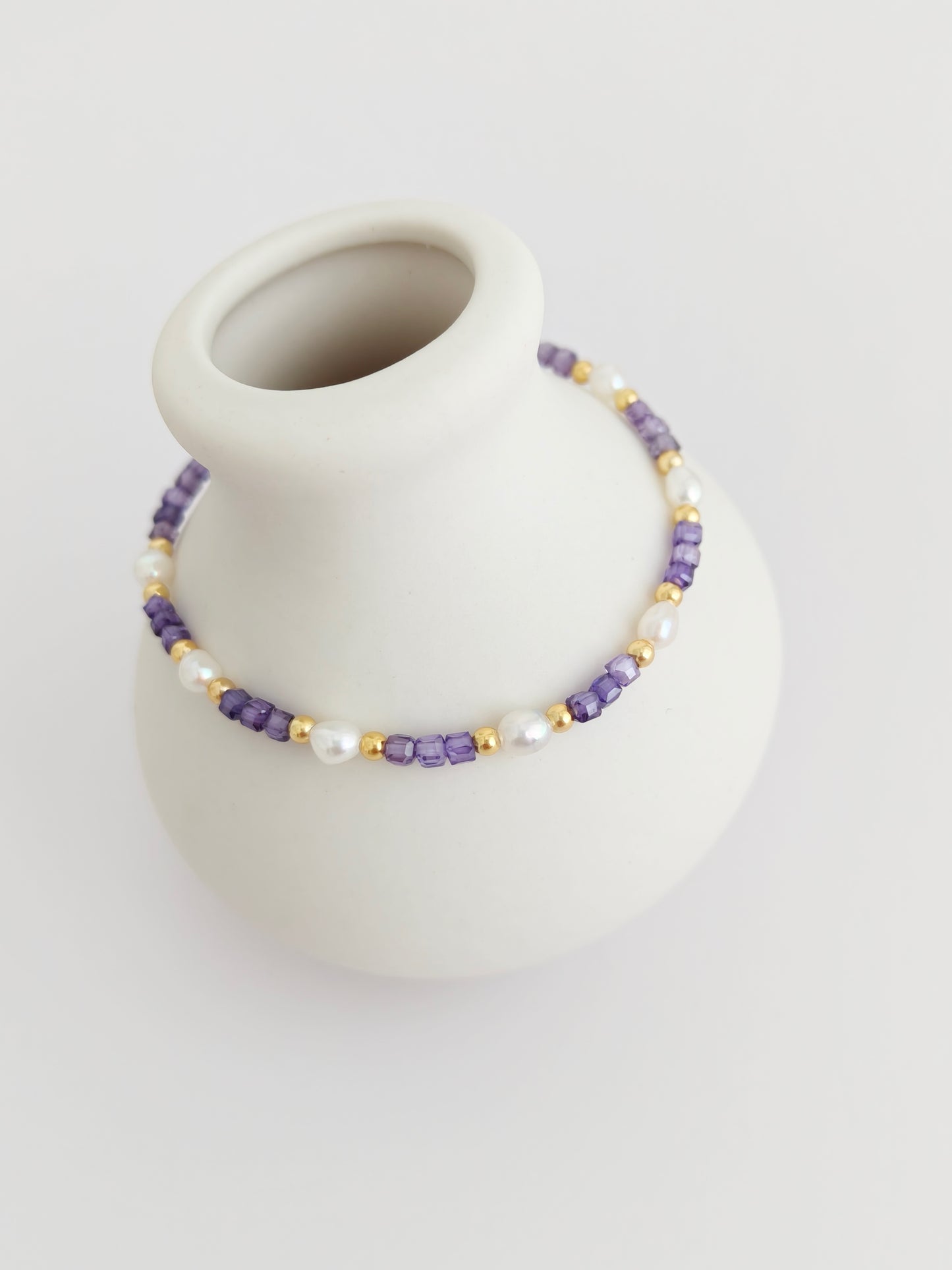 Lavender Glow Zircon & Pearl Jewelry Set