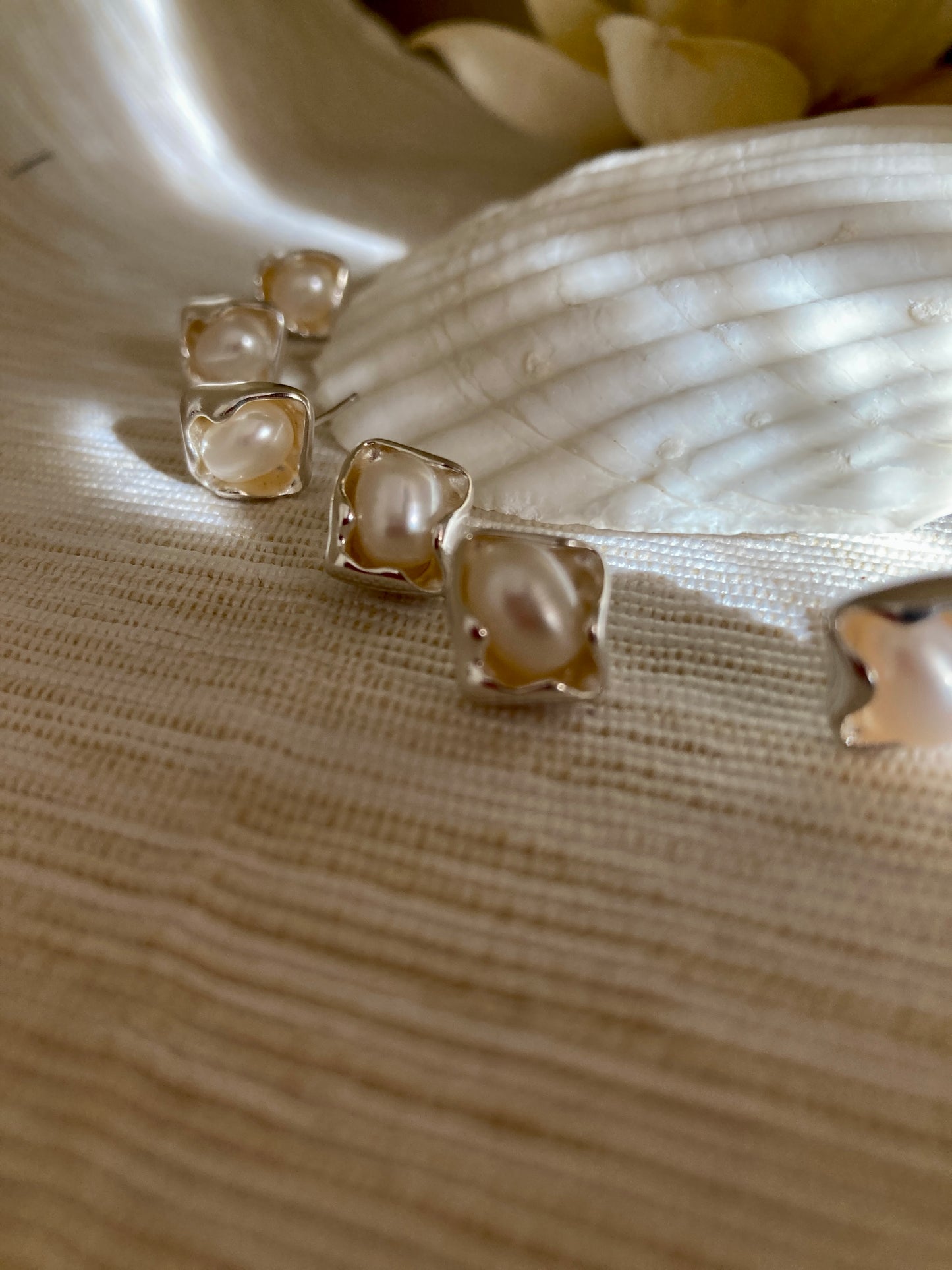 Pearl stud earrings