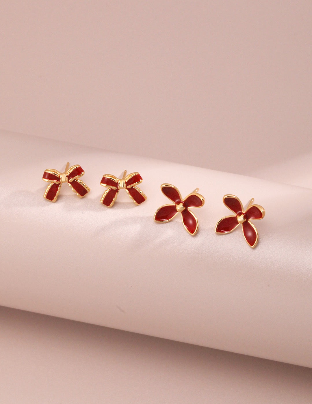Red Bow Studs