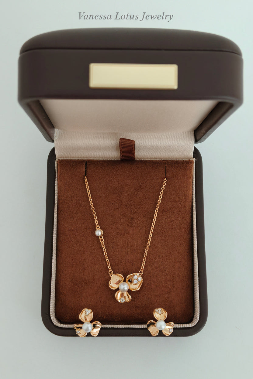 Pearl and Silver Flower Studs
