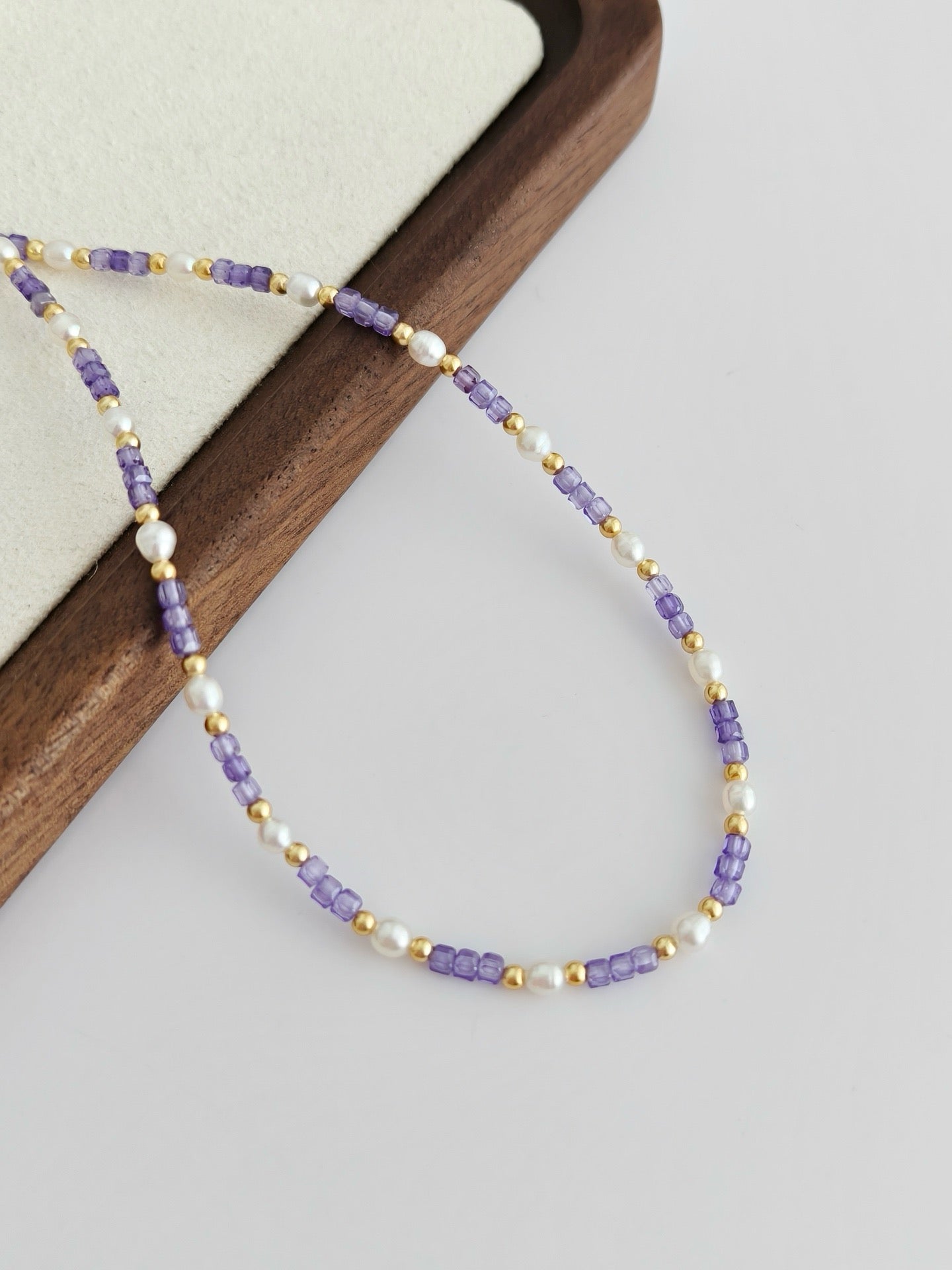 Lavender Glow Zircon & Pearl Jewelry Set