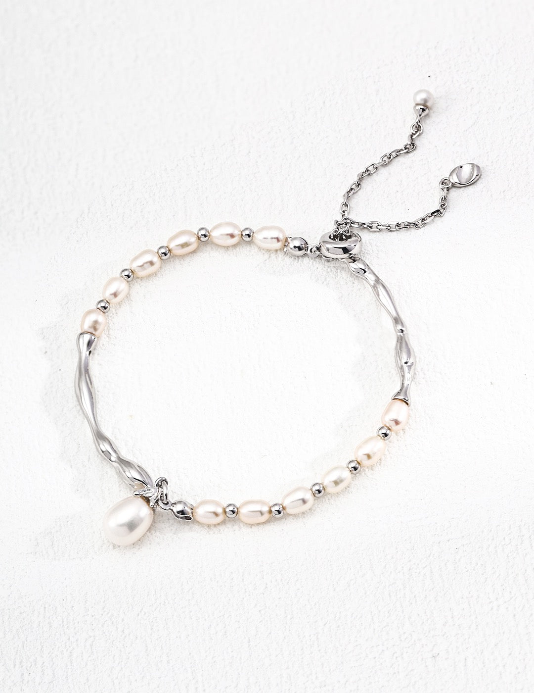Ethereal Wave Pearl Bracelet