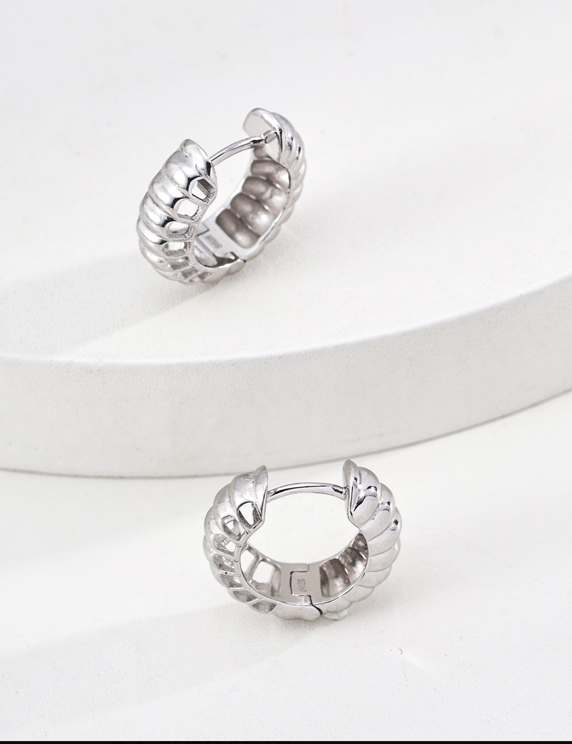 Heart Pendant Huggies Earrings