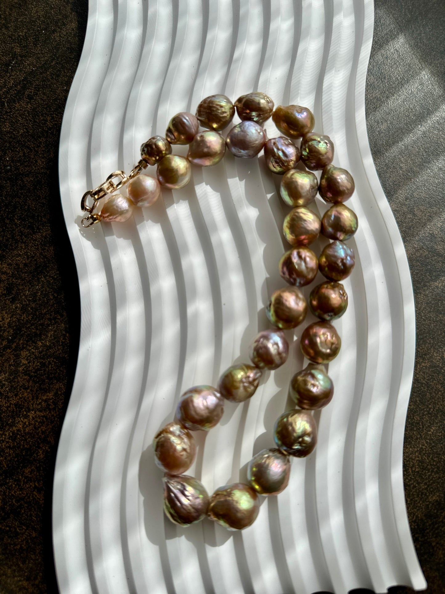 Golden Sunset Baroque Pearl Necklace