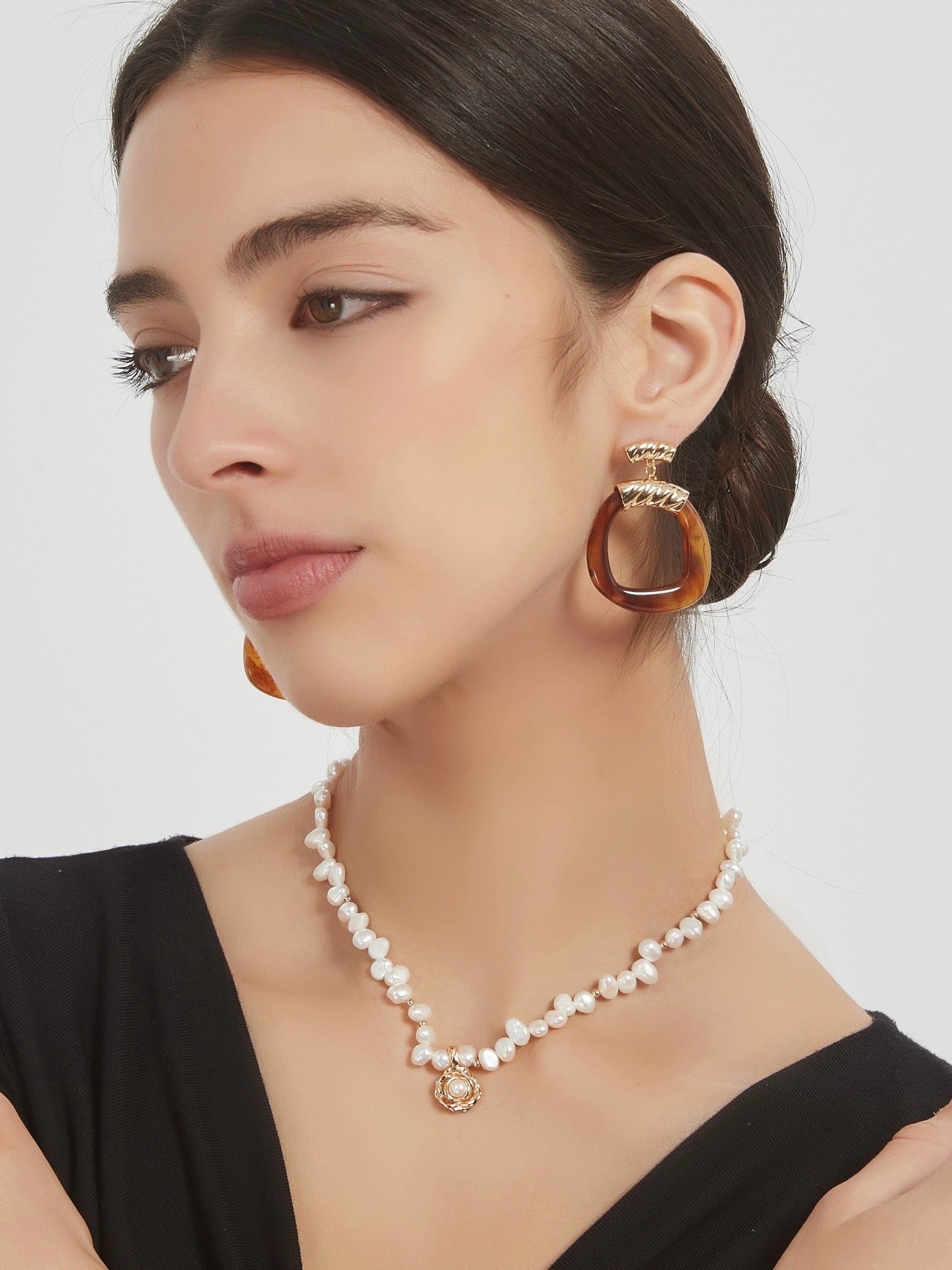 Amber Twist Statement Earrings