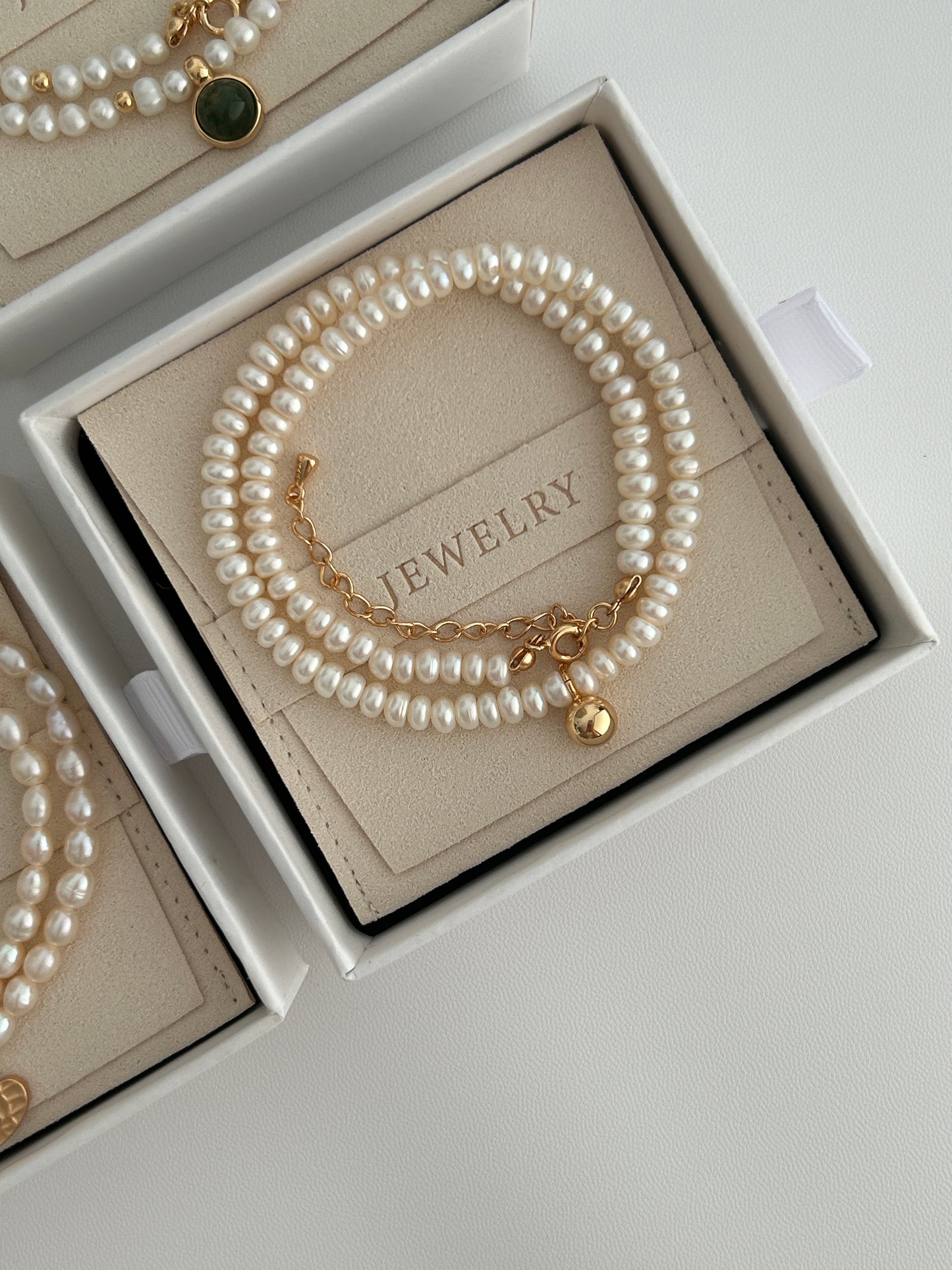 Golden Sphere Pearl Necklace
