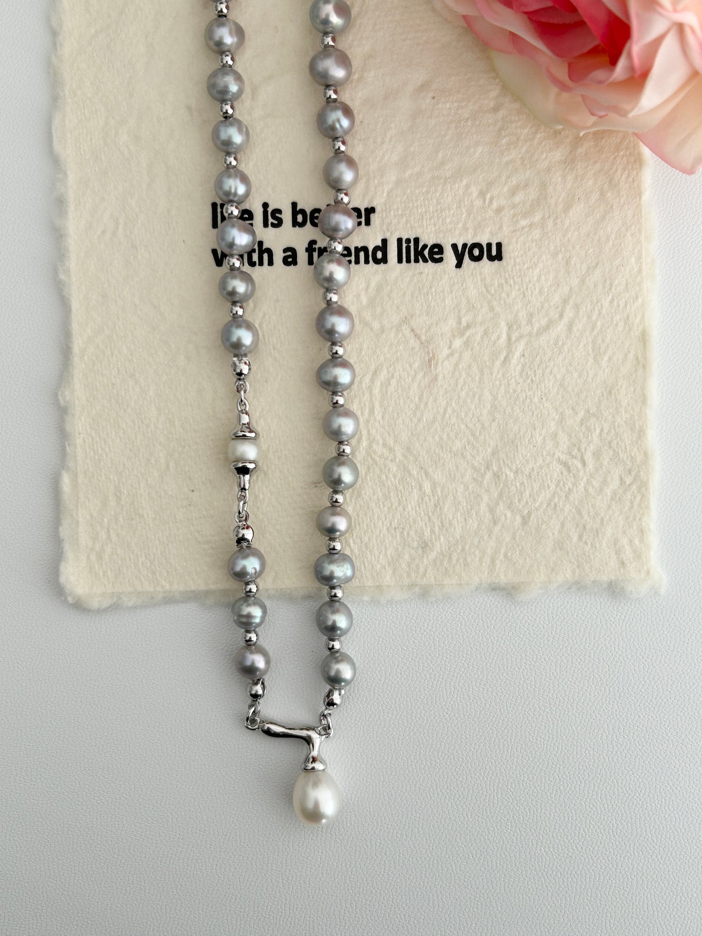 Gray Pearl Necklace