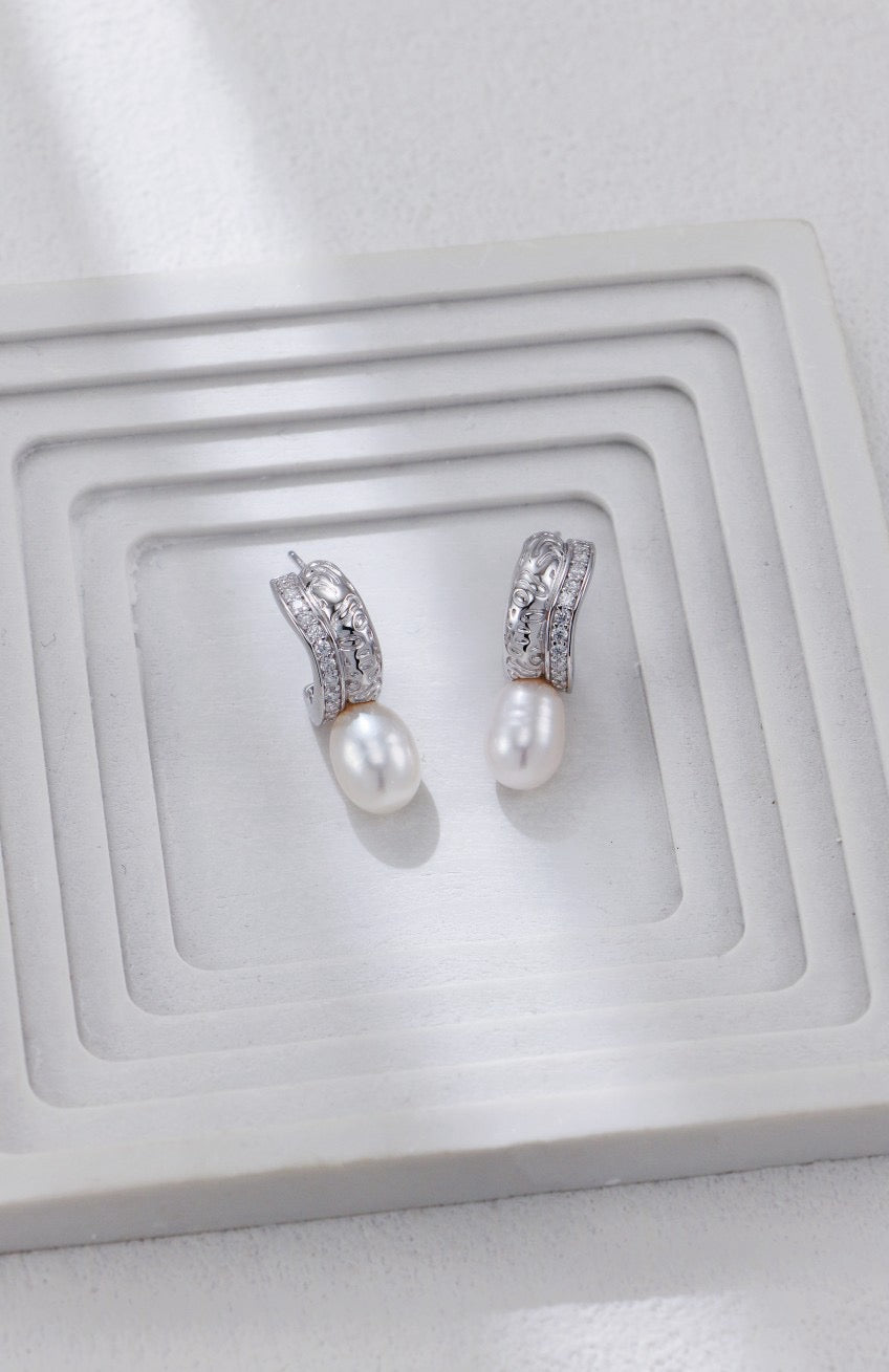 Pearl and Diamond Earrings
