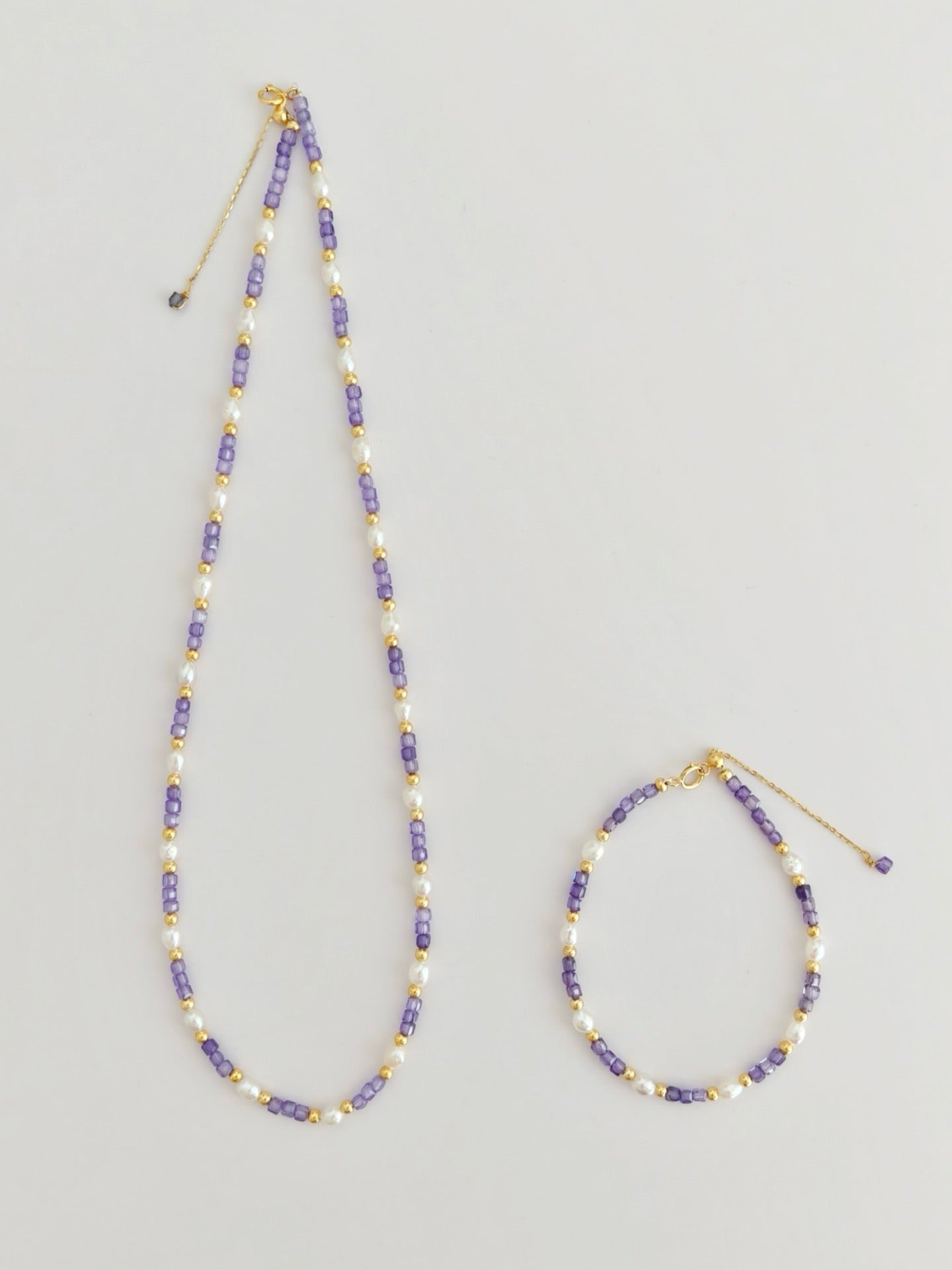 Lavender Glow Zircon & Pearl Jewelry Set