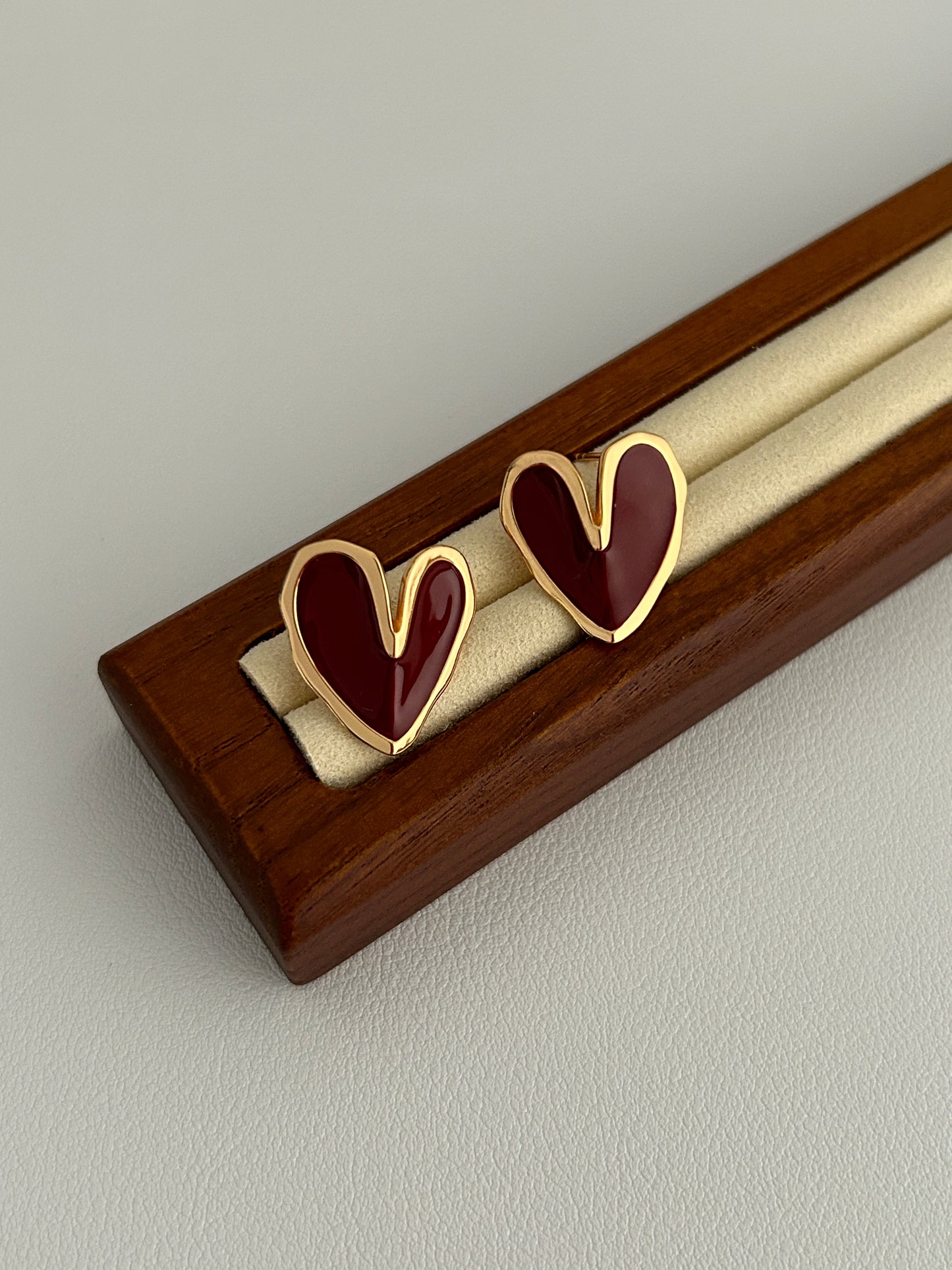 Red Heart Studs