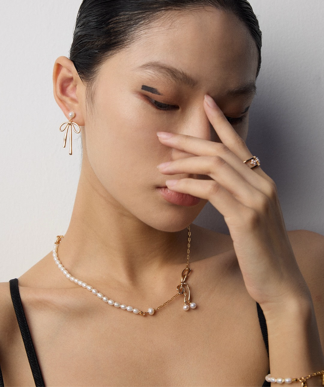 Whimsy Bow Pearl Drop Earrings