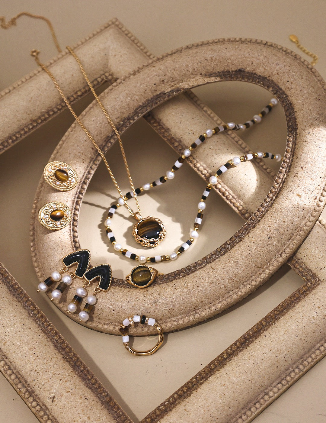 Tiger’s Eye Gemstone Beaded Jewelry Set