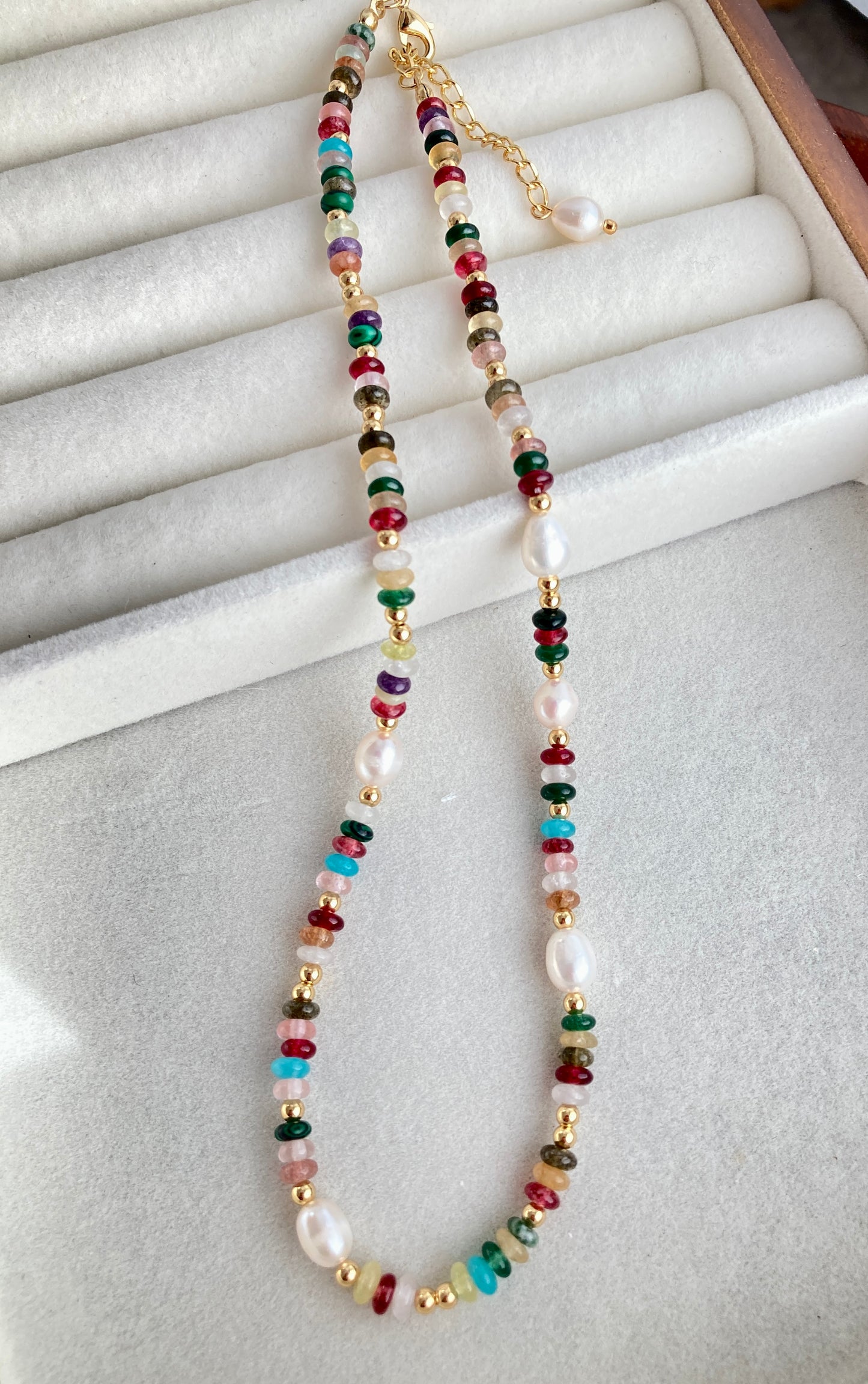 Rainbow Beads Necklace and Bracelet