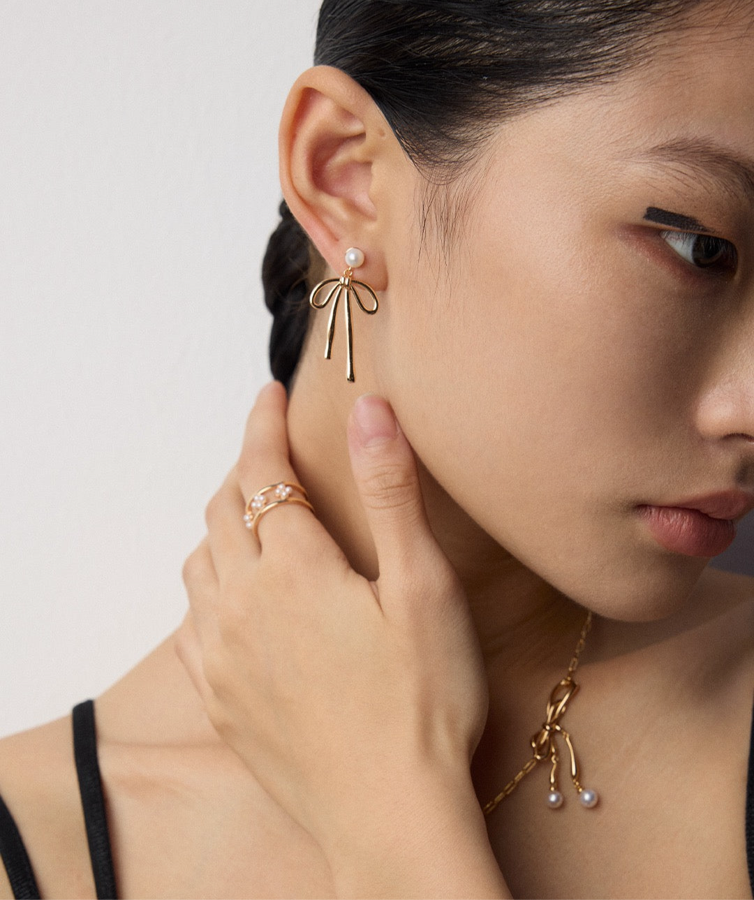 Whimsy Bow Pearl Drop Earrings