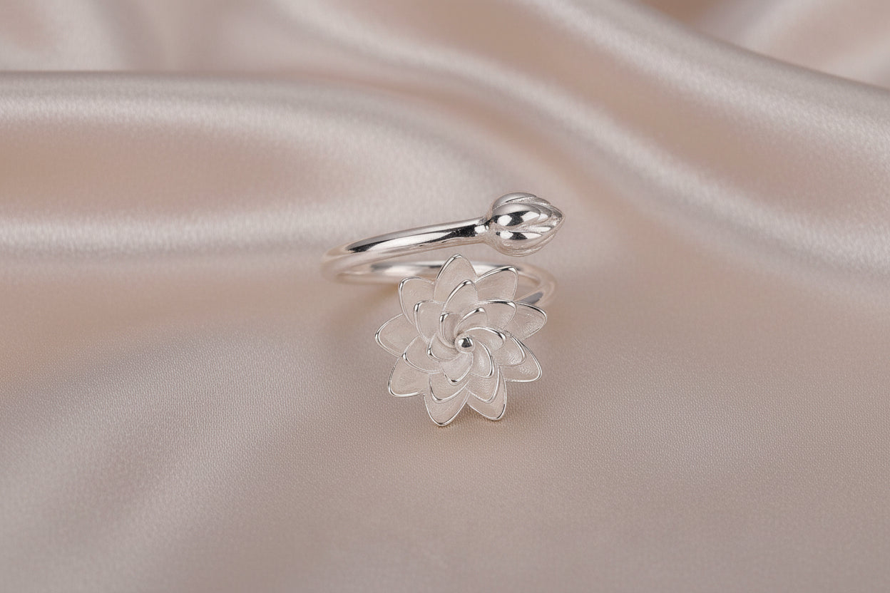 Lotus Sterling Silver Ring