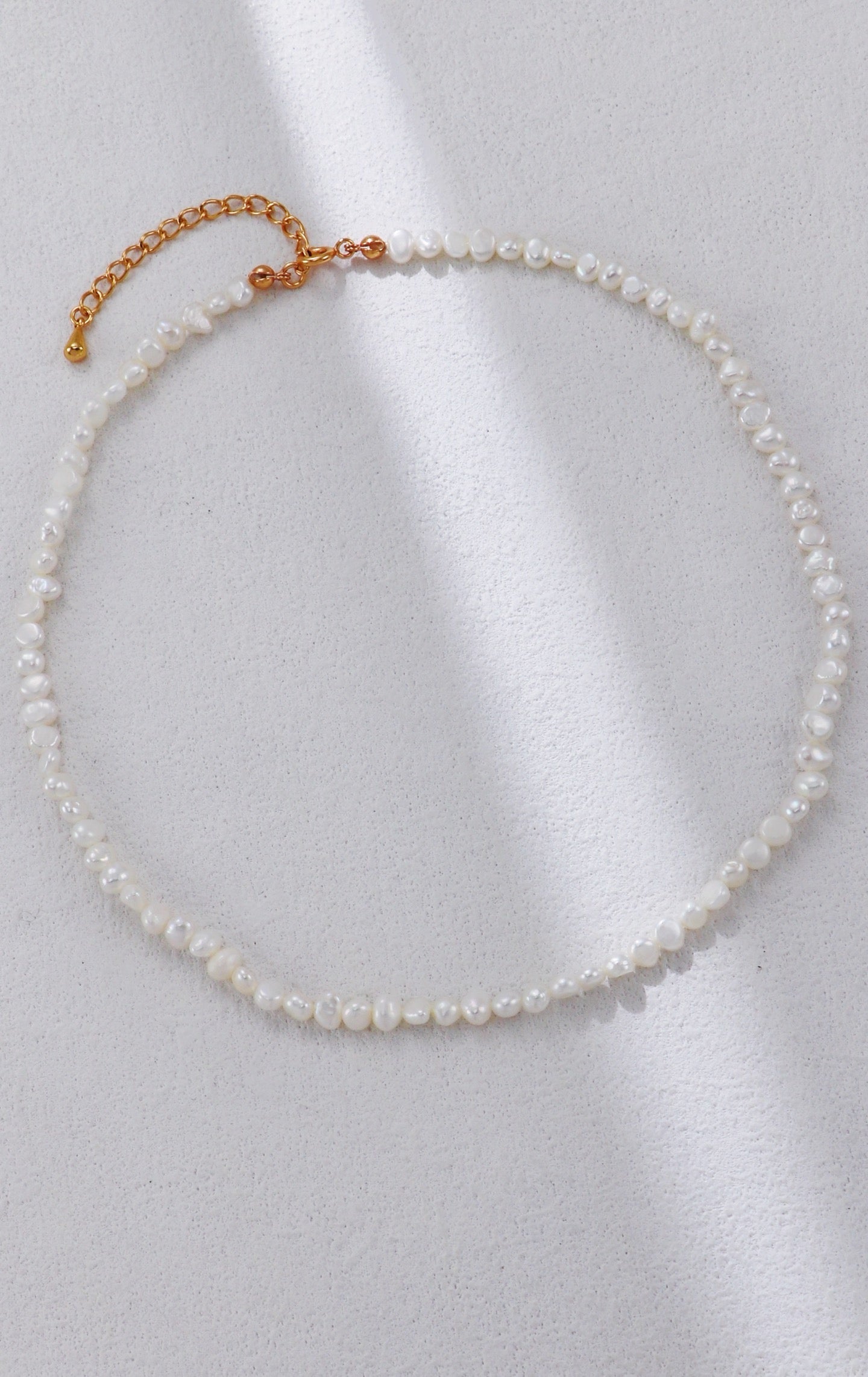 Vintage Gold Natural Freshwater Pearl Necklace – S925 Silver