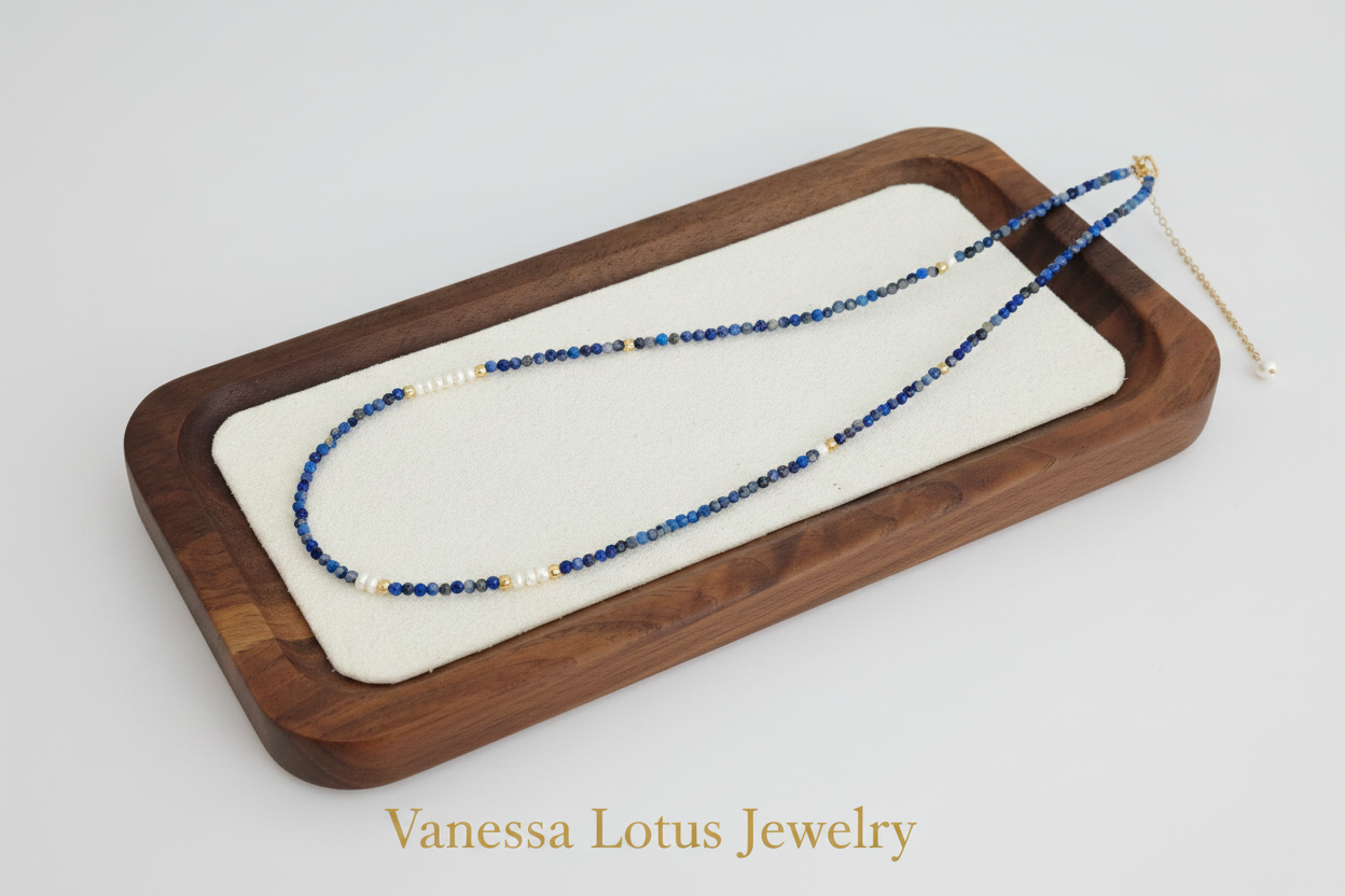 Celestial Lapis Pearl Necklace