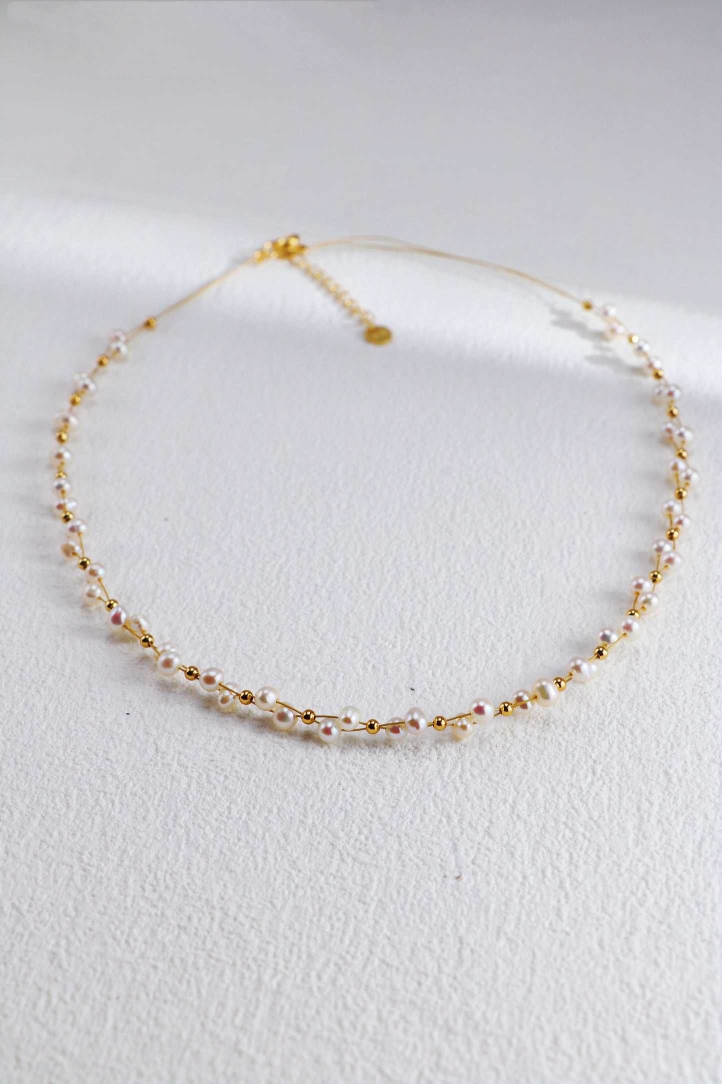 Sterling Silver Woven Pearl Necklace