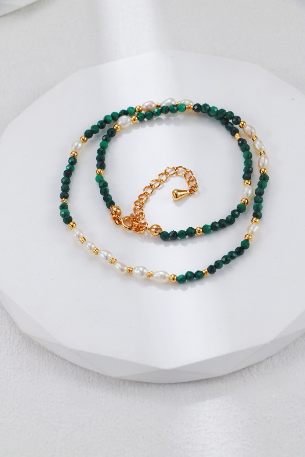 Malachite and Pearl Necklace