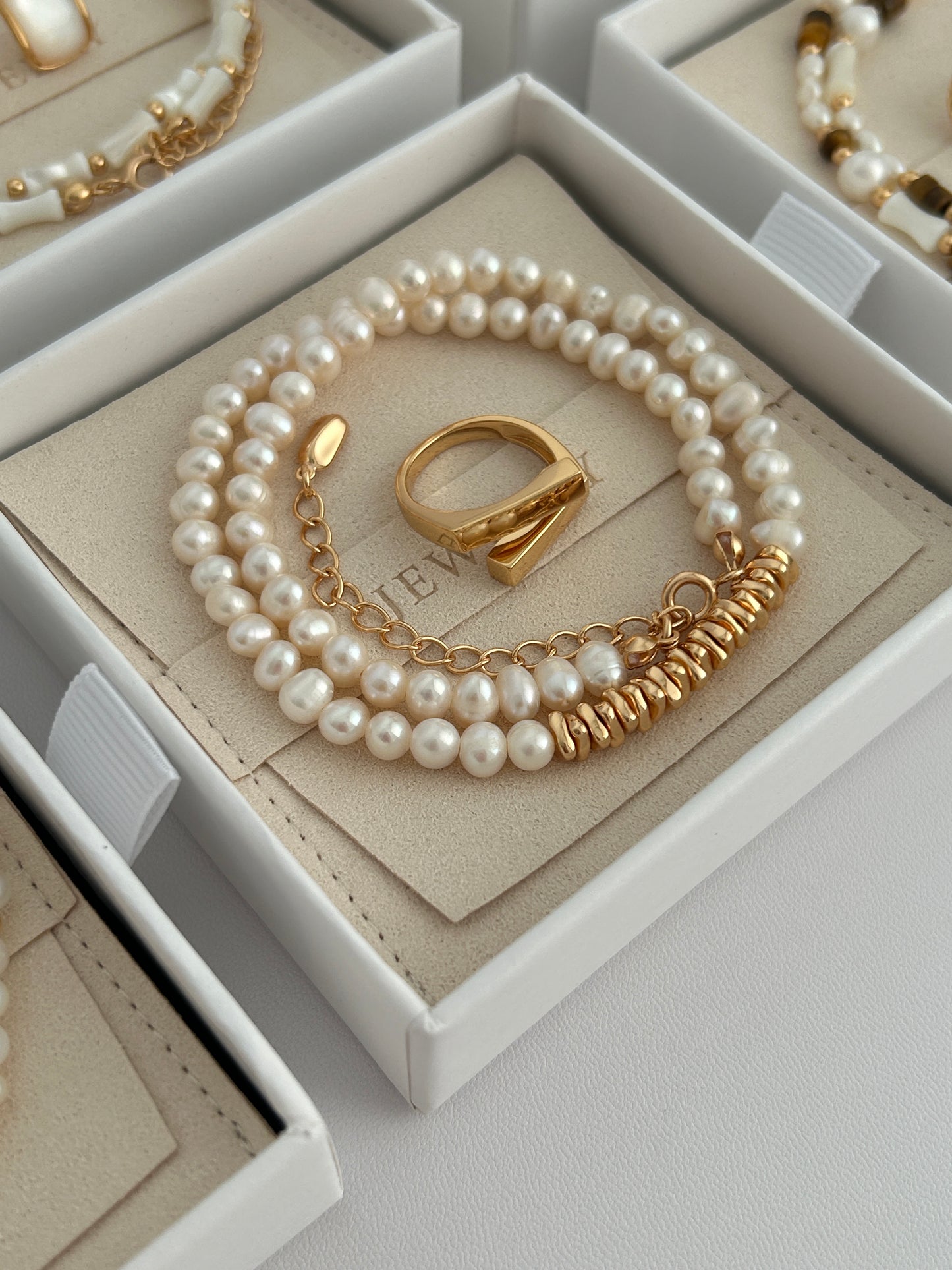 Pearl Necklace and Bracelet