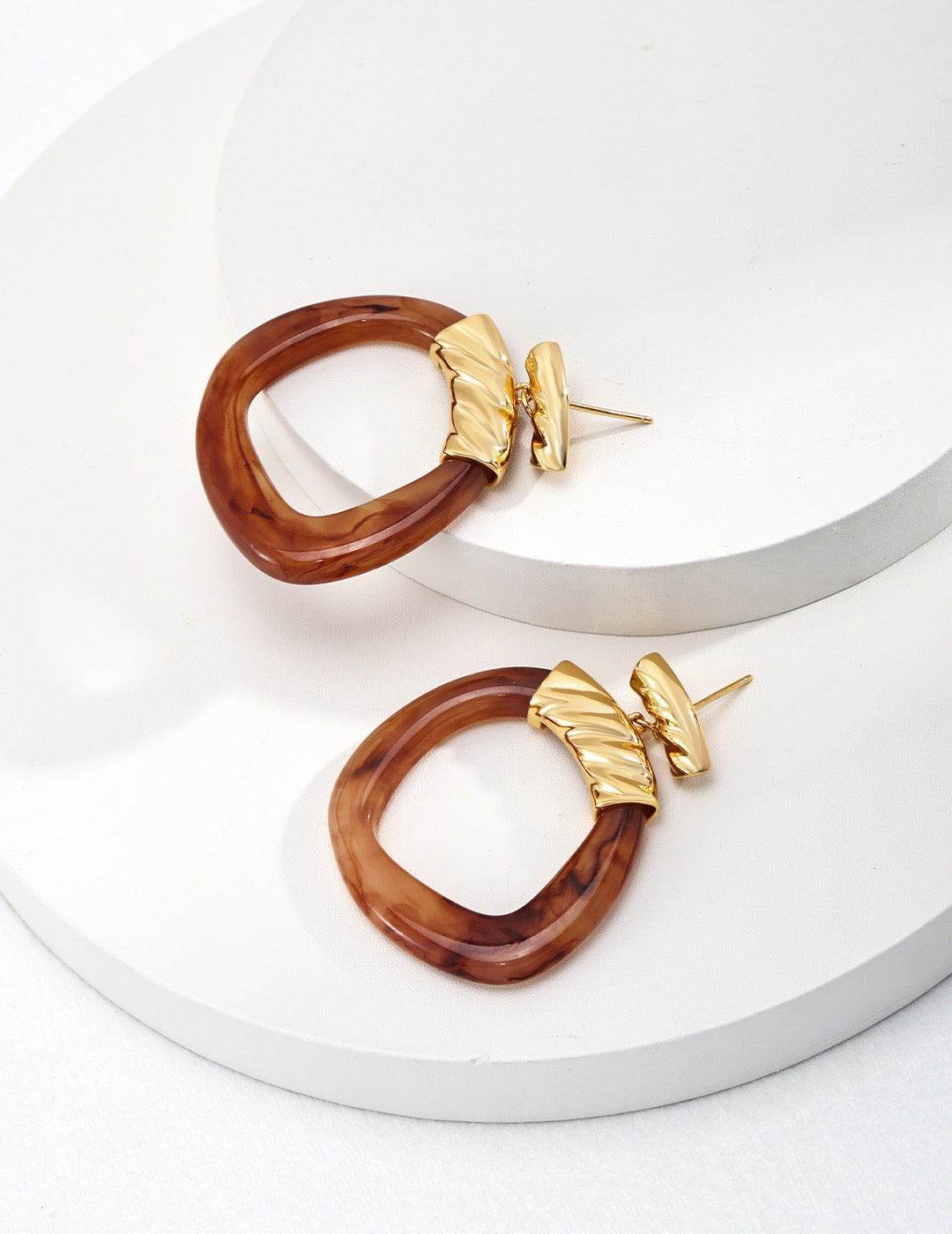 Amber Twist Statement Earrings