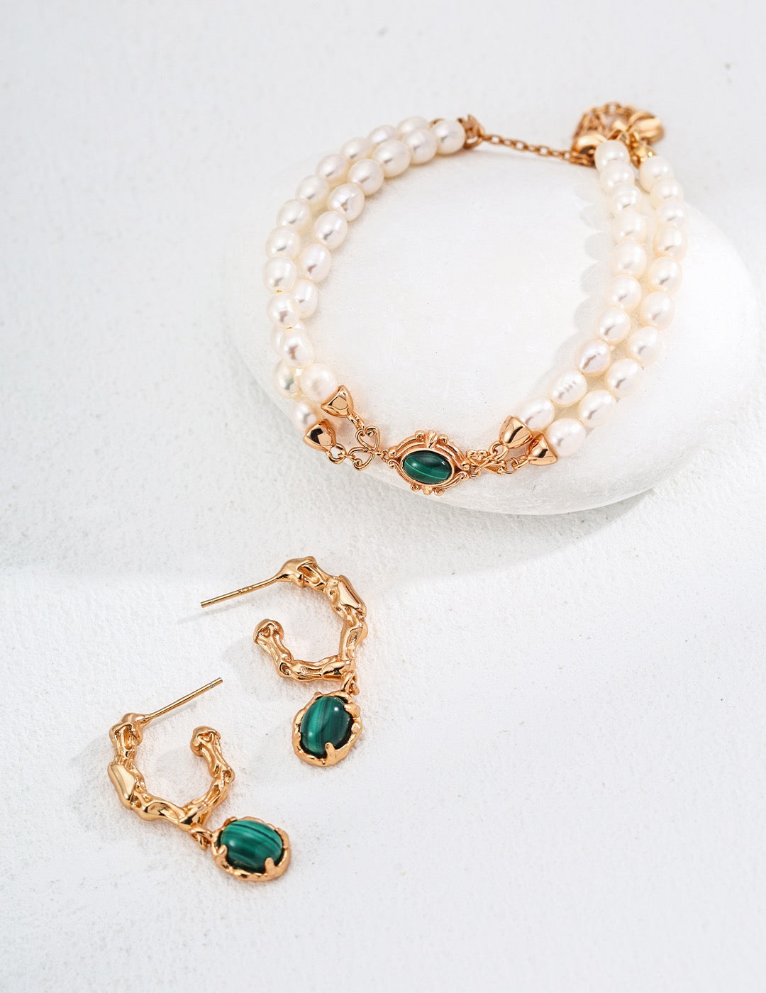 Malachite Pearl Bracelet