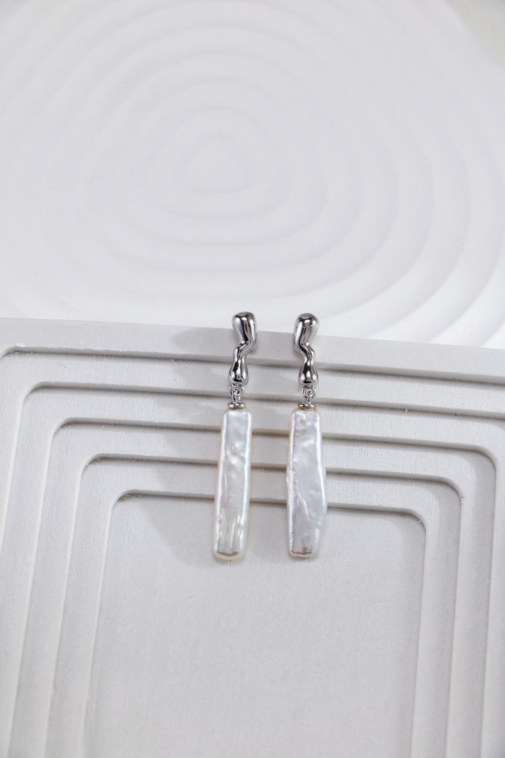 S925 Silver Baroque Pearl Drop Earrings | Platinum & Vintage Gold | Minimalist Elegance