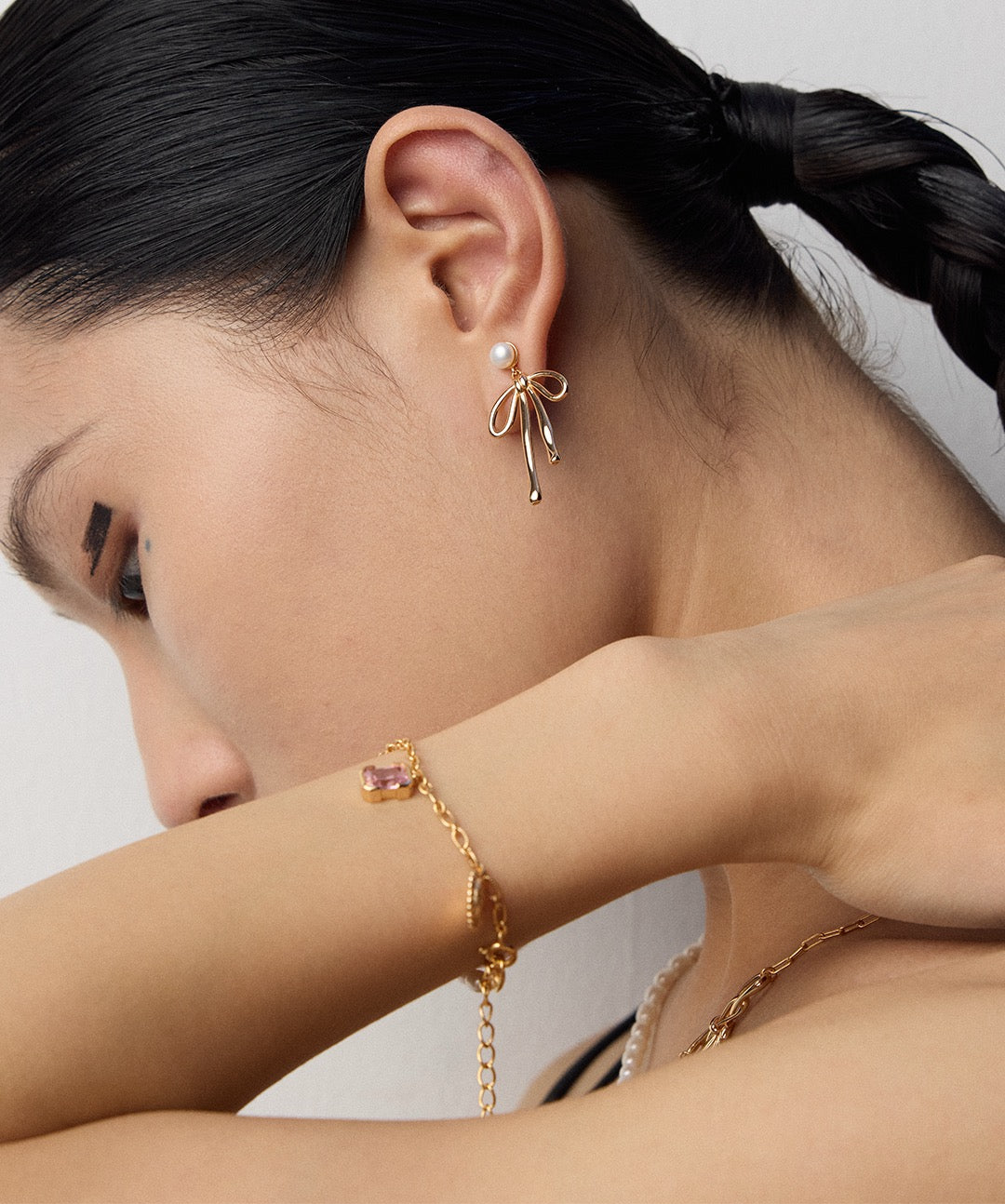 Whimsy Bow Pearl Drop Earrings