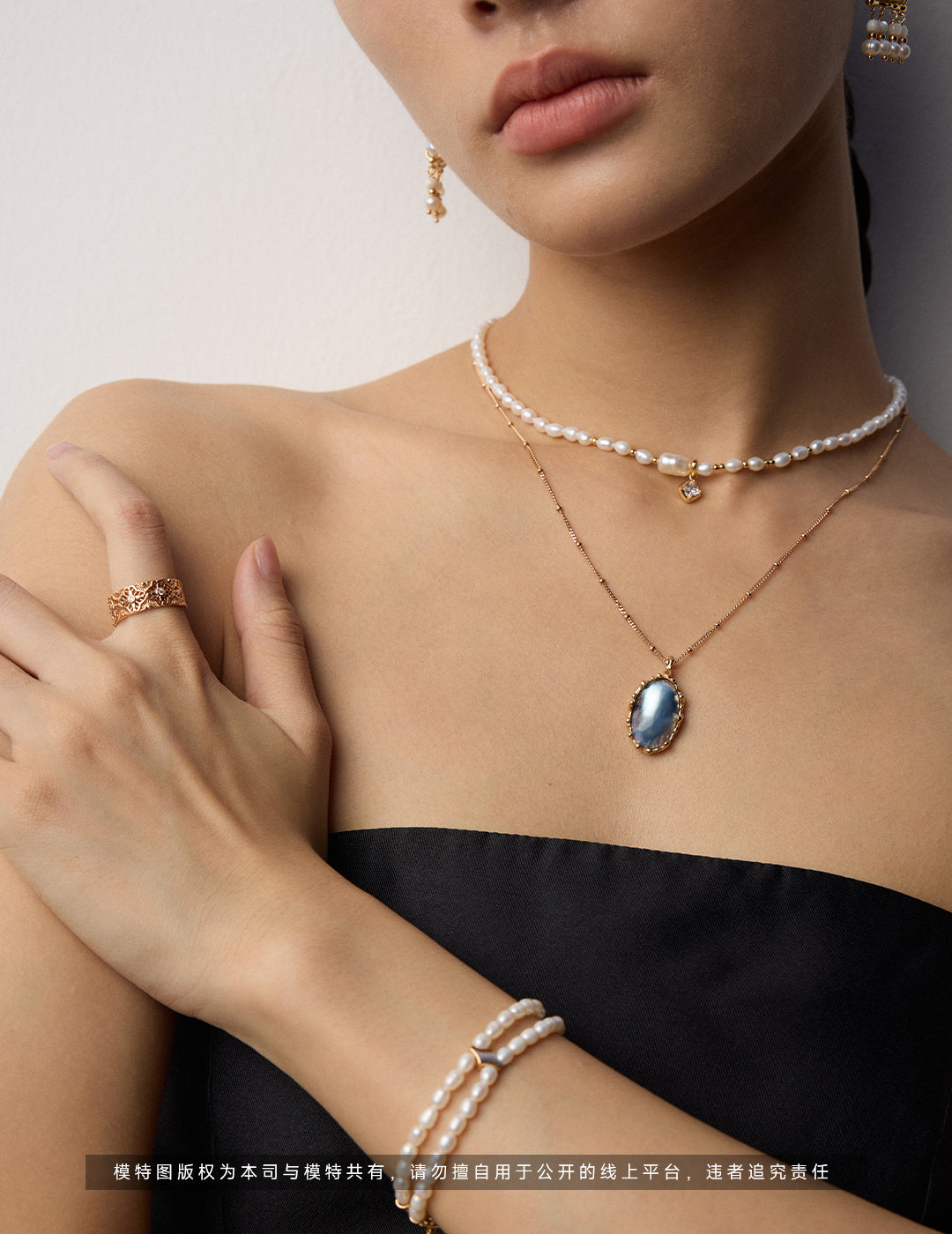 S925 Silver Pearl Necklace - Zircon Pendant