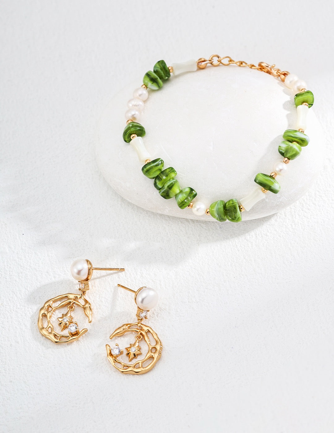 Crescent Pearl Earrings
