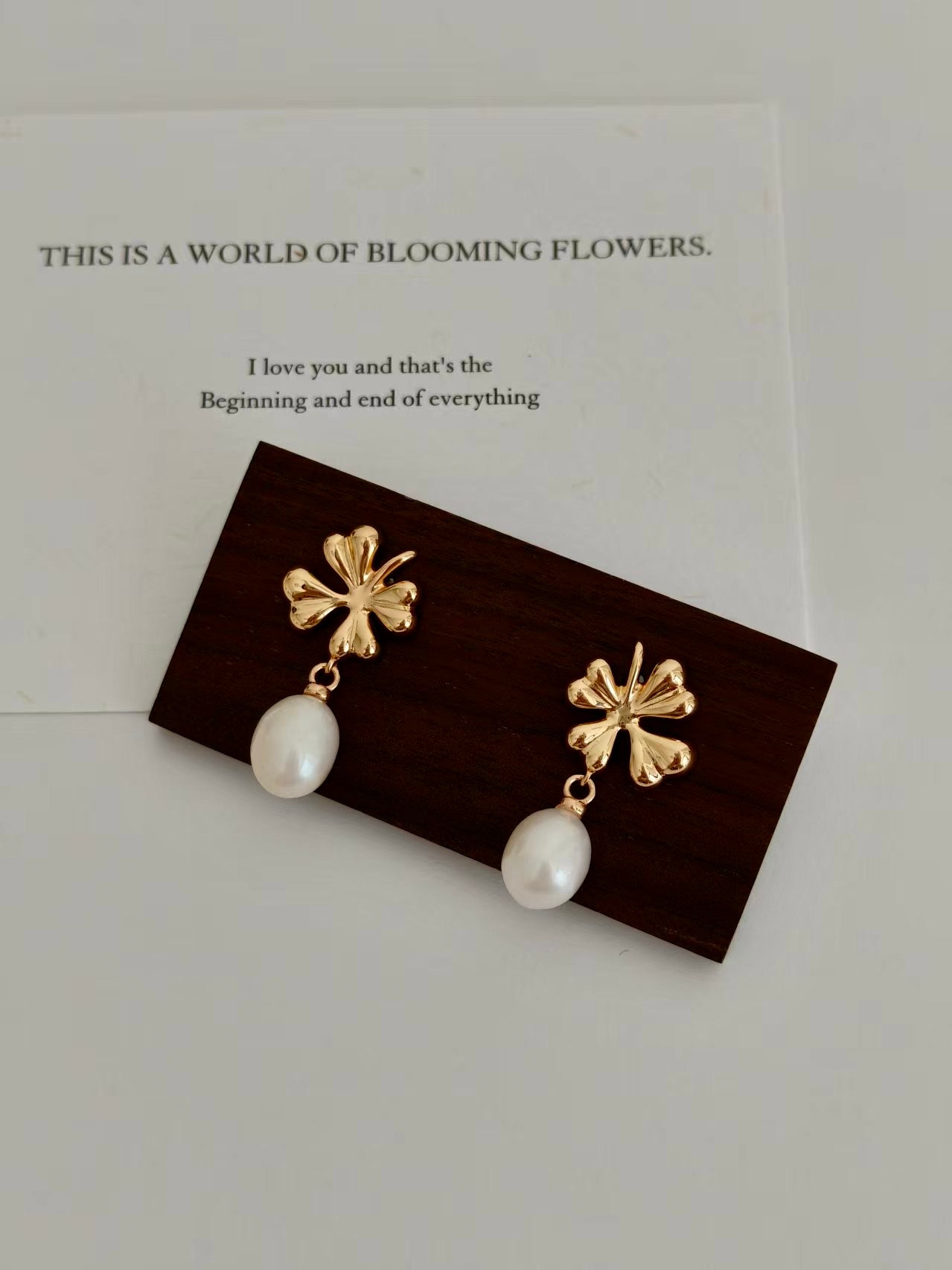 Vintage Clover Pearl Drop Earrings – S925 Silver with Natural Freshwater Pearls
