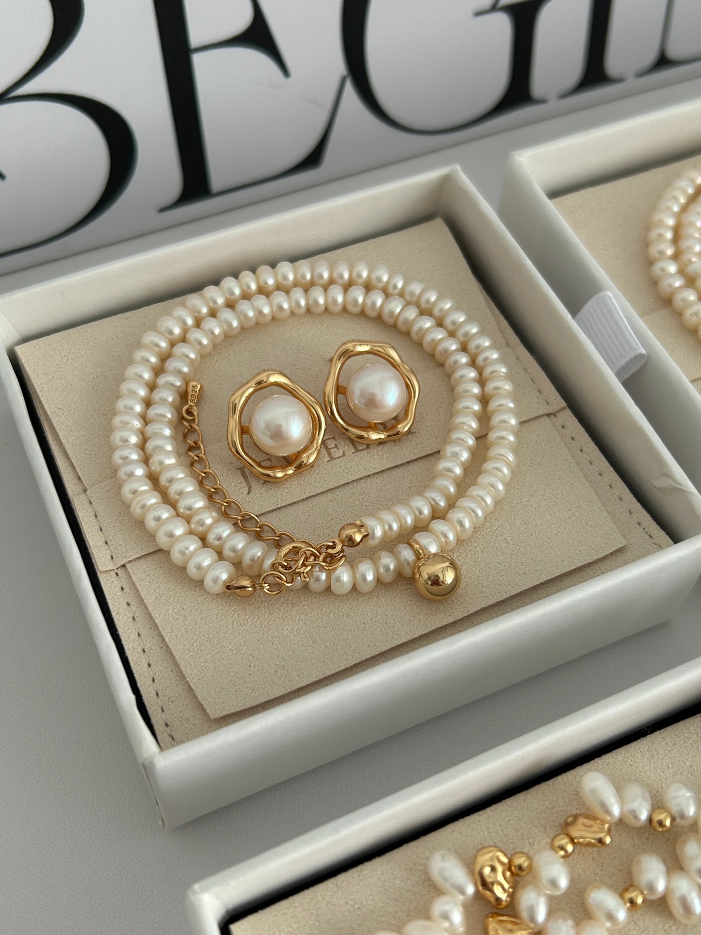 Golden Sphere Pearl Necklace