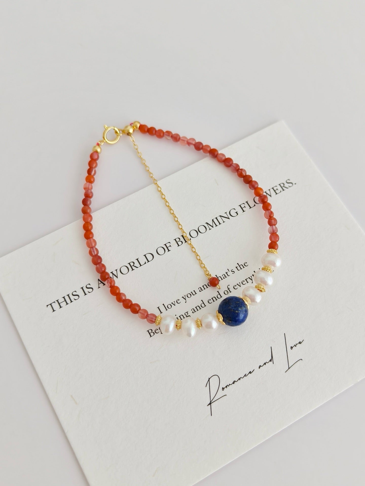 Fiery Elegance Carnelian & Pearl Jewelry Set