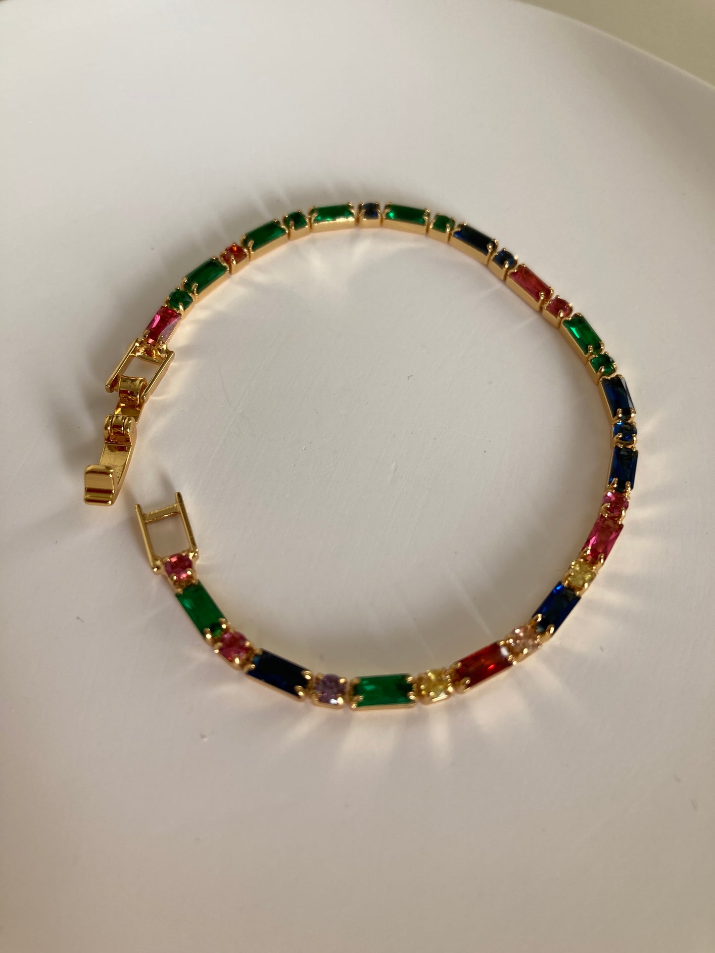 Colored gemstone bracelet
