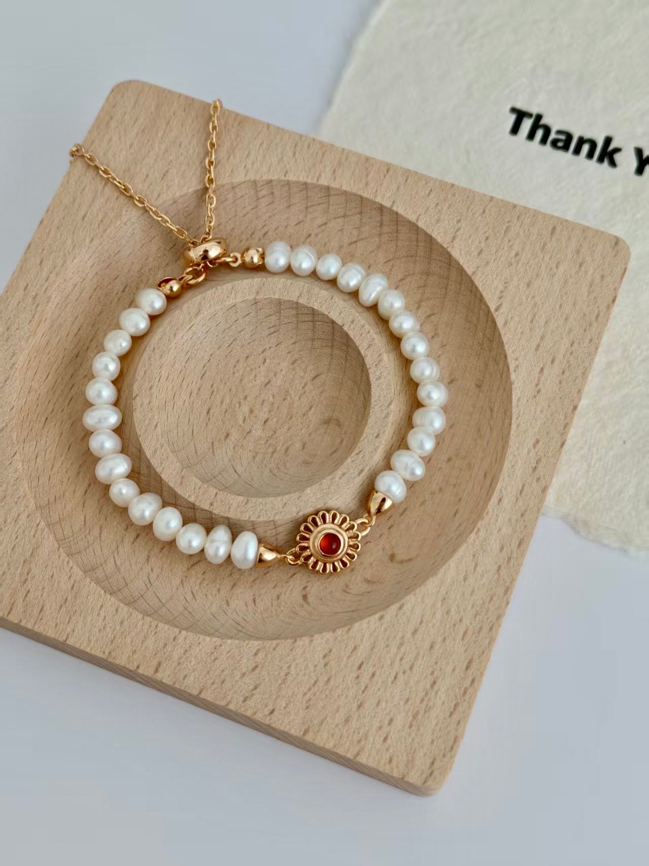 Golden Sun Pearl Bracelet and Necklace