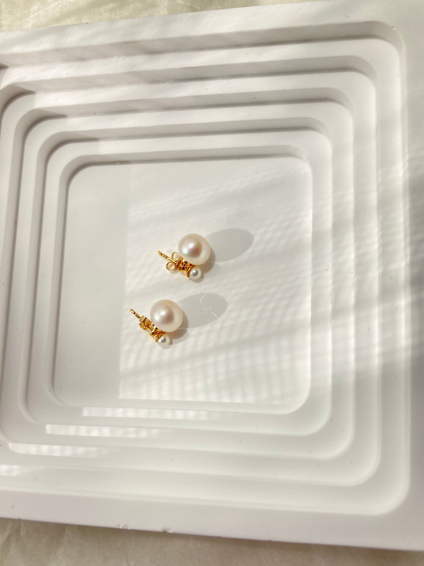 Two Pearls Studs