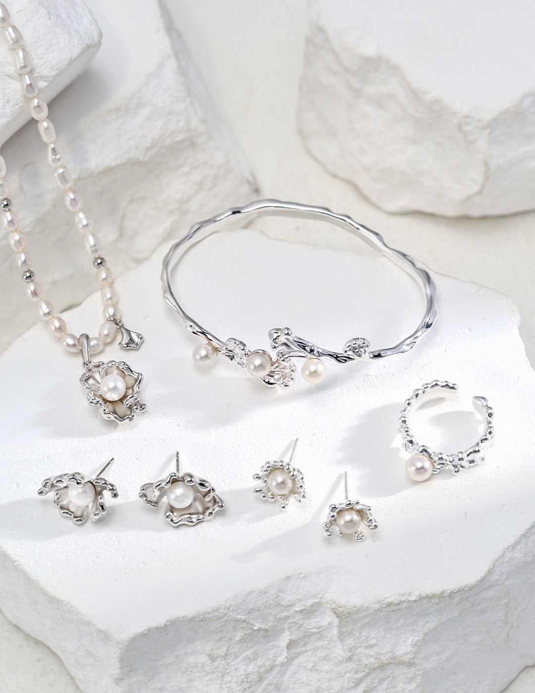 Wave Pearl Jewelry Set