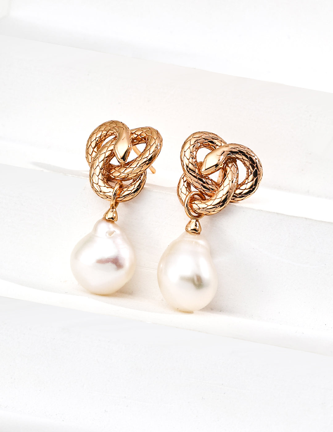 Serpentine Grace Baroque Pearl Earrings