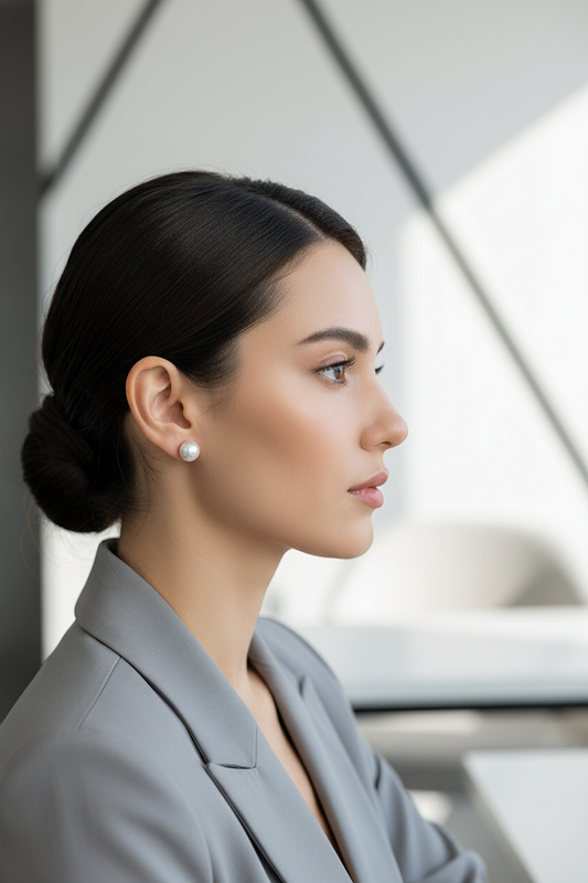 Minimalist Vintage Natural Pearl Stud Earrings | S925 Sterling Silver