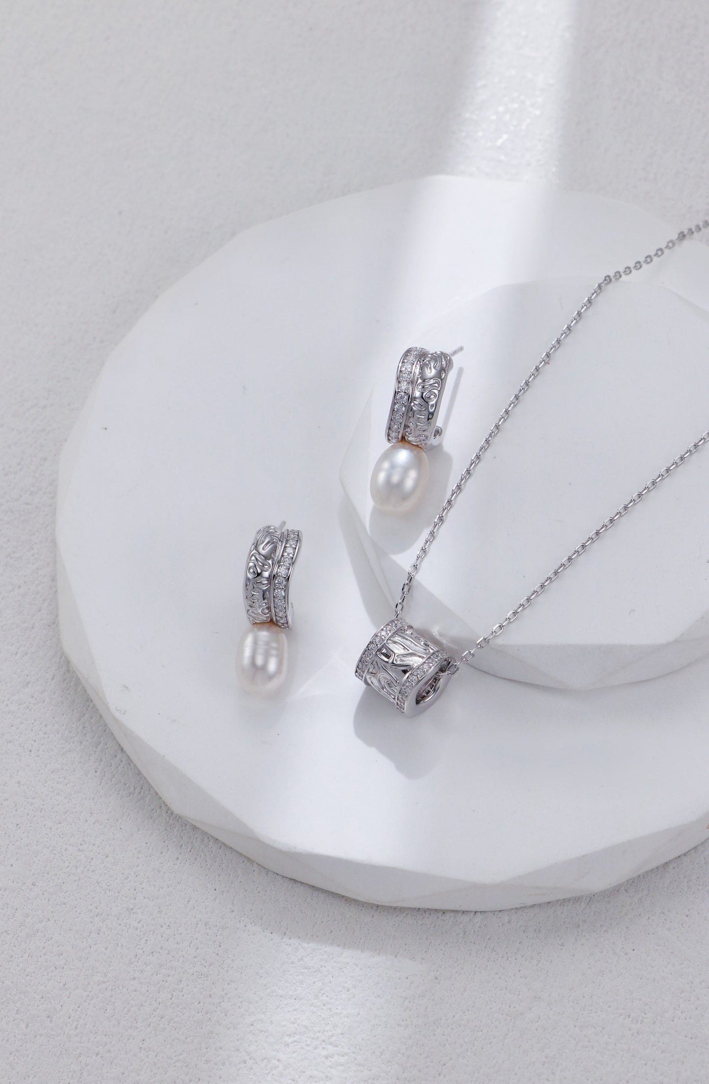 Pearl and Diamond Earrings