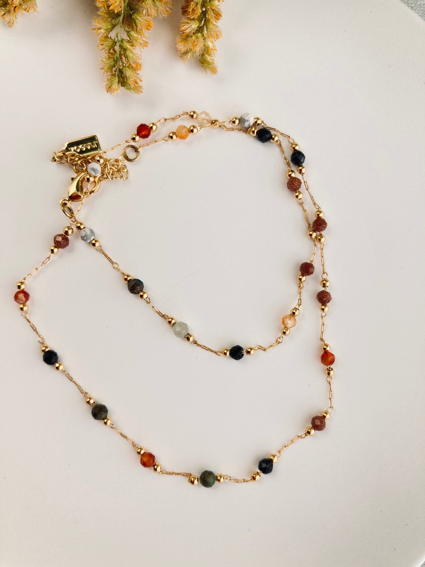 Vintage gemstone beaded jewelry set