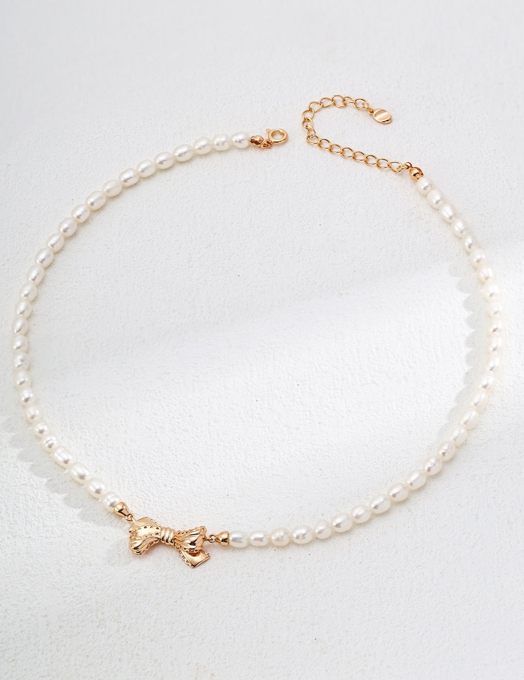 Bow Pearl Necklace and Studs