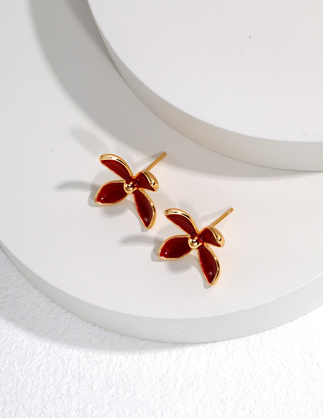 Red Flower Studs