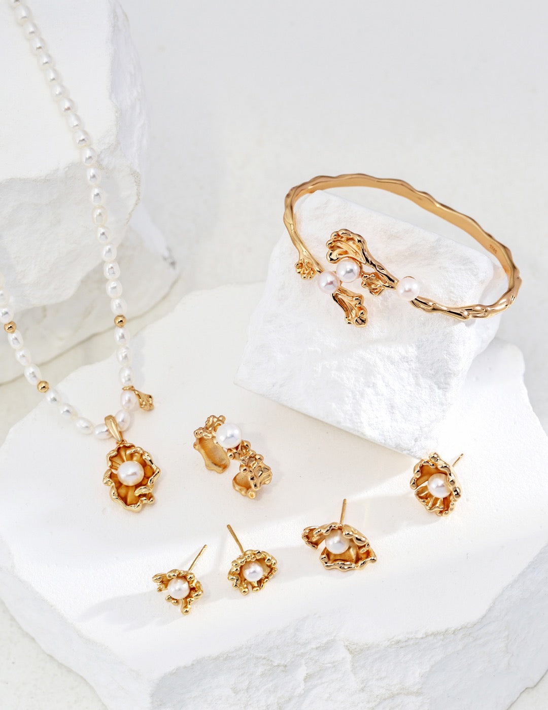 Wave Pearl Jewelry Set