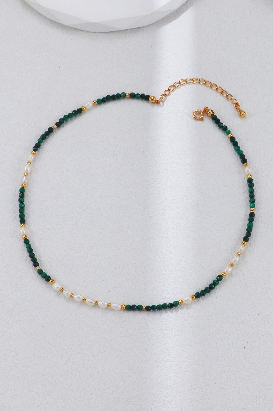 Malachite and Pearl Necklace