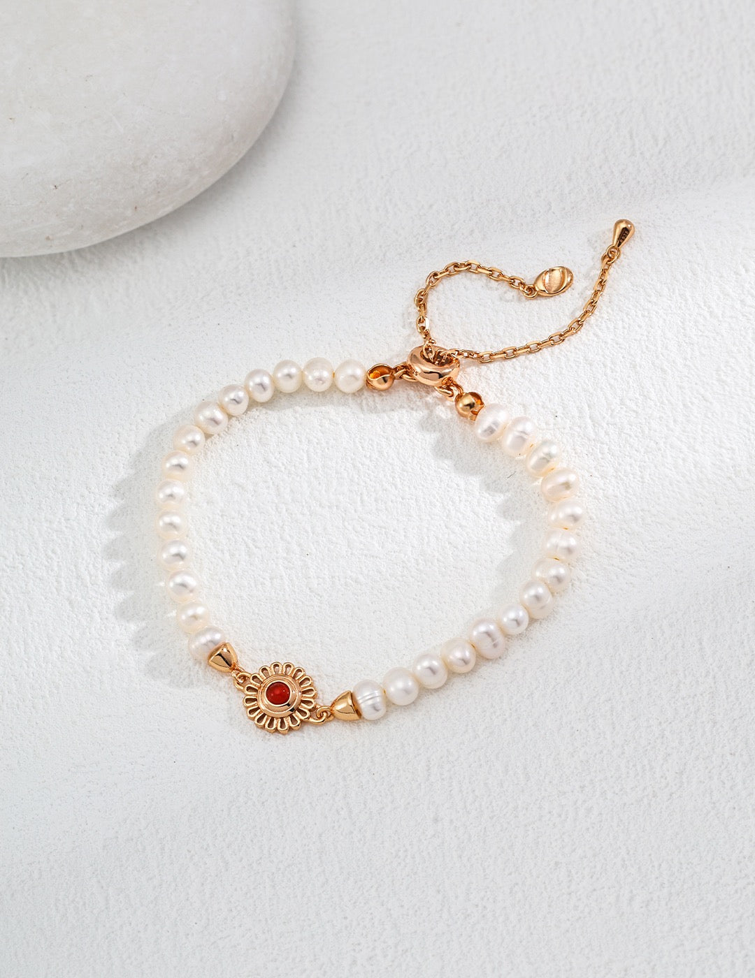 Golden Sun Pearl Bracelet and Necklace